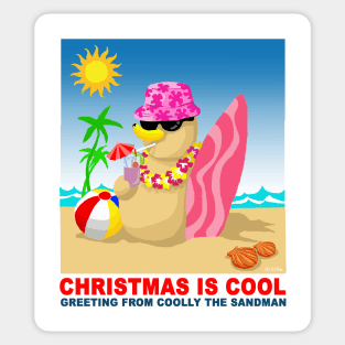 Christmas is cool, greeting from coolly the sandman Sticker